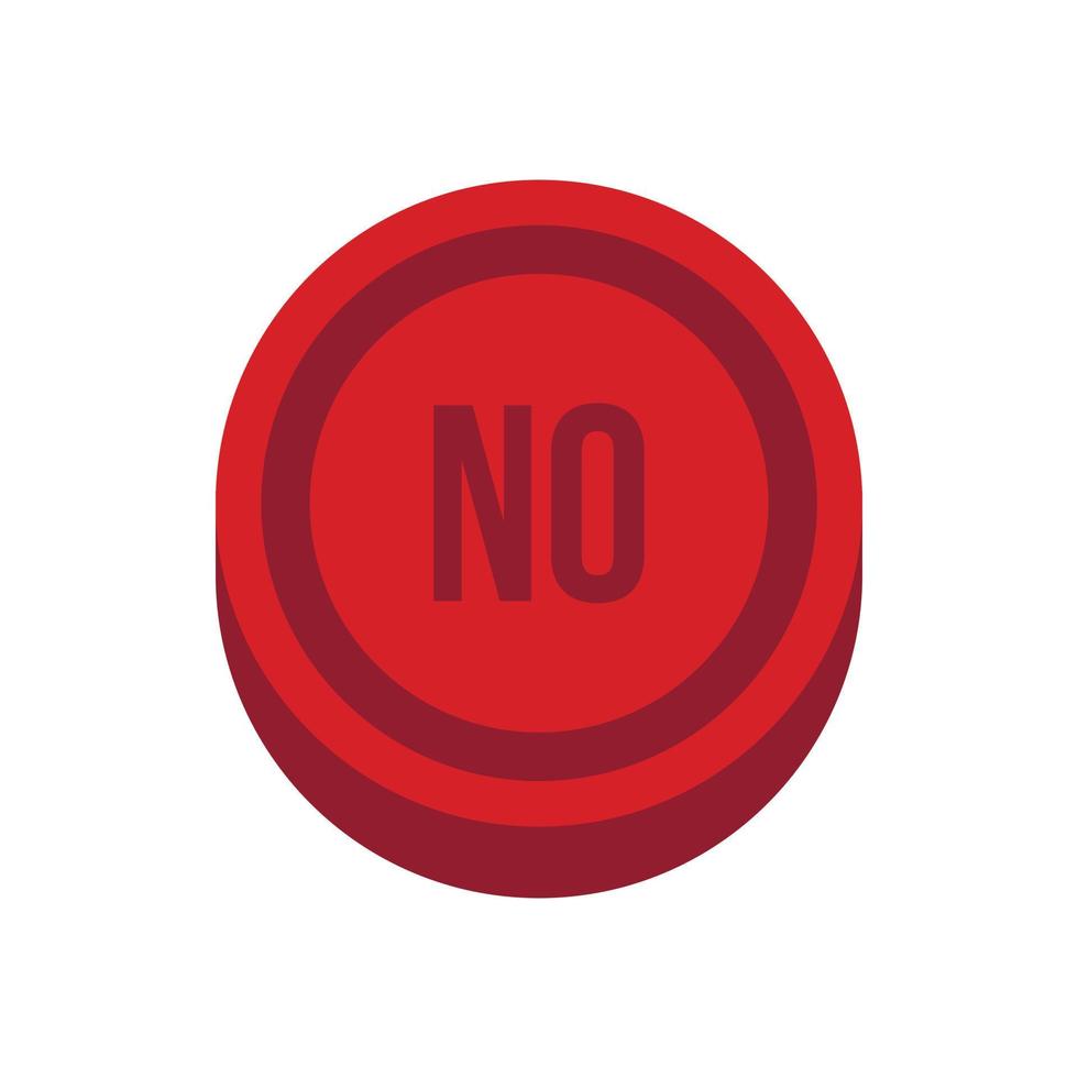 Button no in circle icon, flat style vector