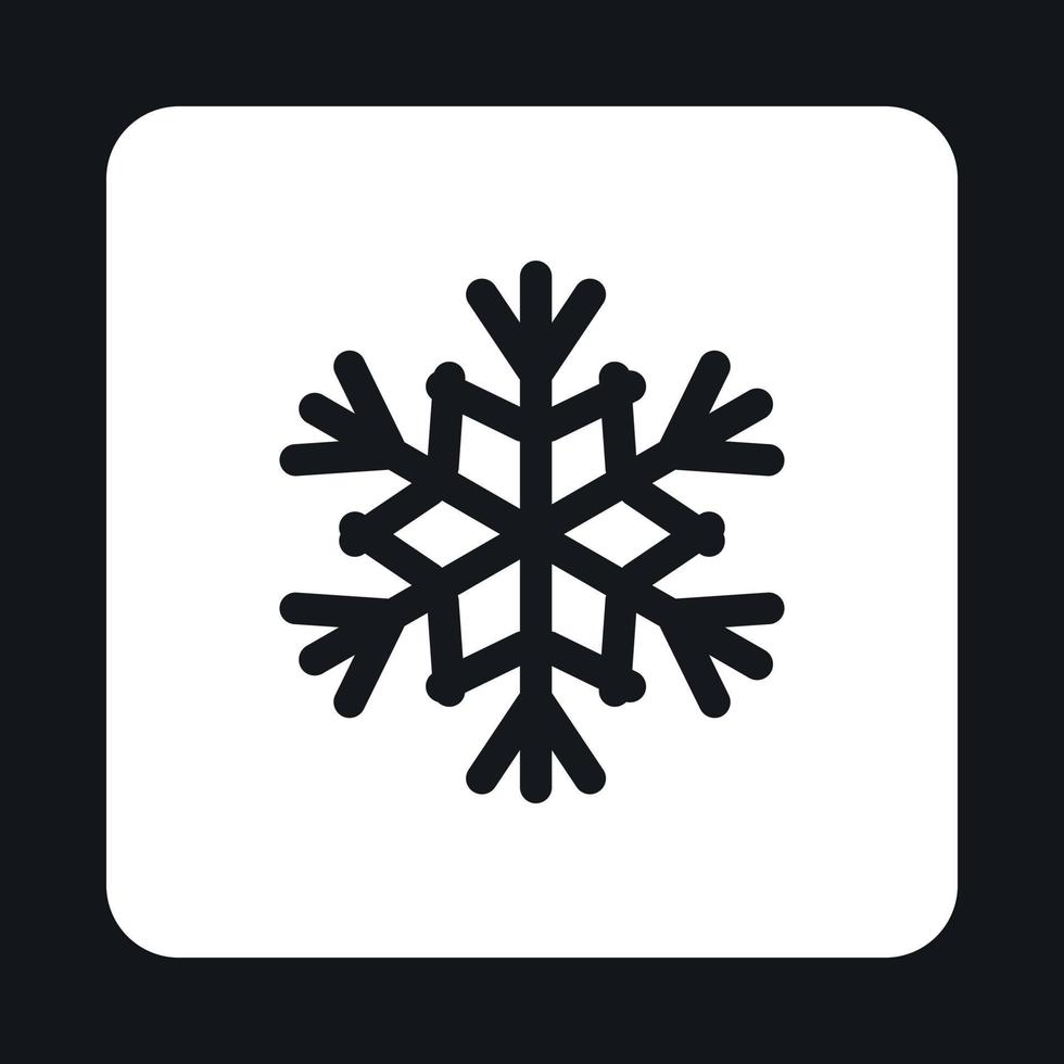 icono de copo de nieve en estilo simple vector