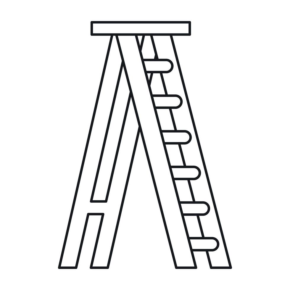 Stepladder icon in outline style vector