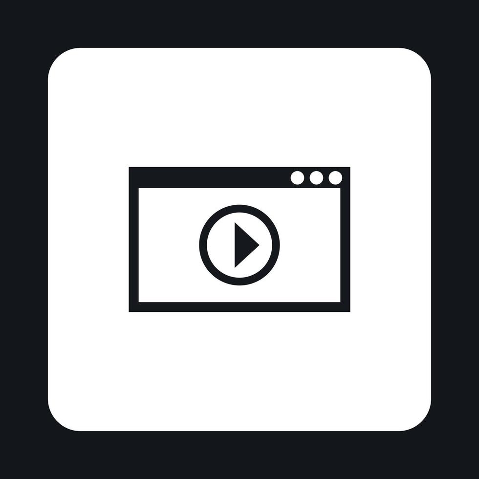 icono de reproductor multimedia de película de vídeo, estilo sencillo vector