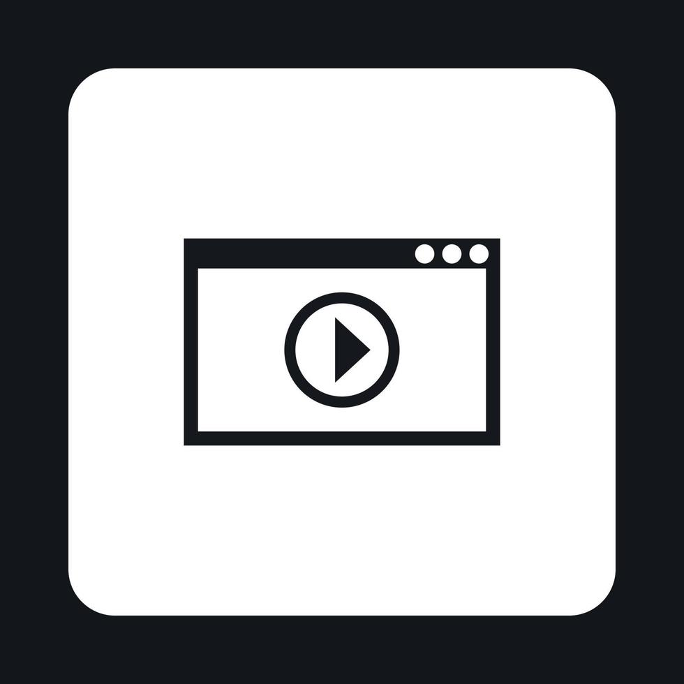 Video movie media player icon, simple style vector