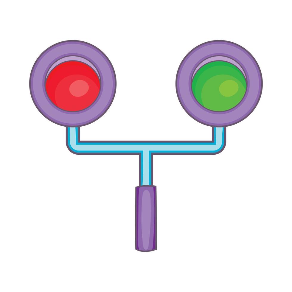 Traffic light for trains icon, cartoon style vector