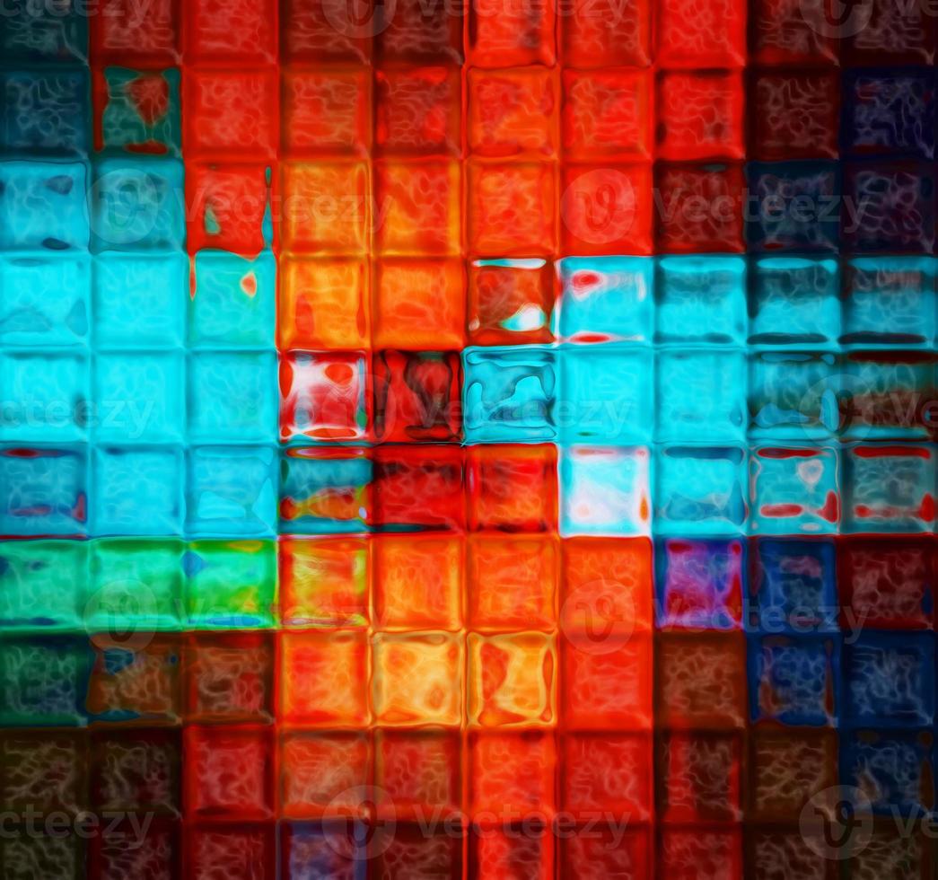 Square Tiles Vibrant Abstract Nature  Background Digital Illustration photo