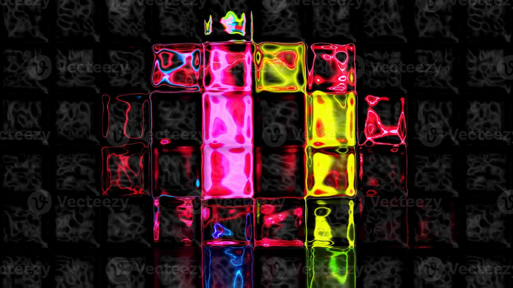 Square Tiles Vibrant Abstract Nature  Background Digital Illustration photo