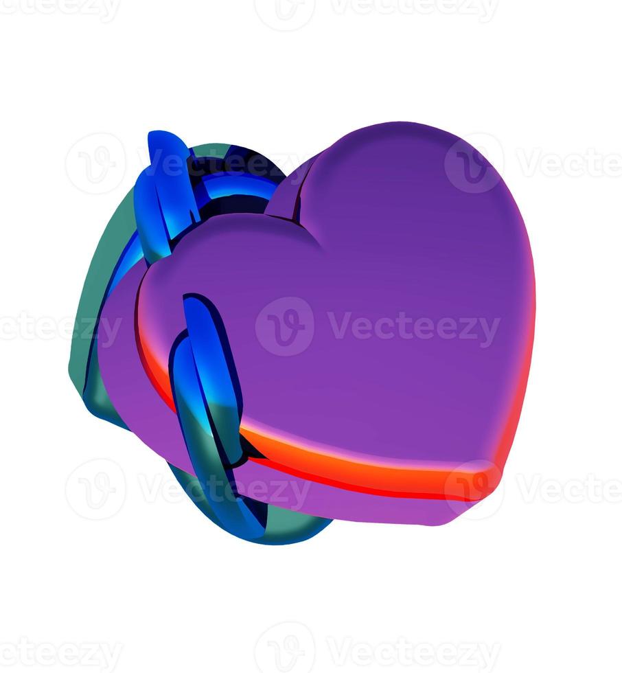 3D Illustration Hearts Romantic Background photo