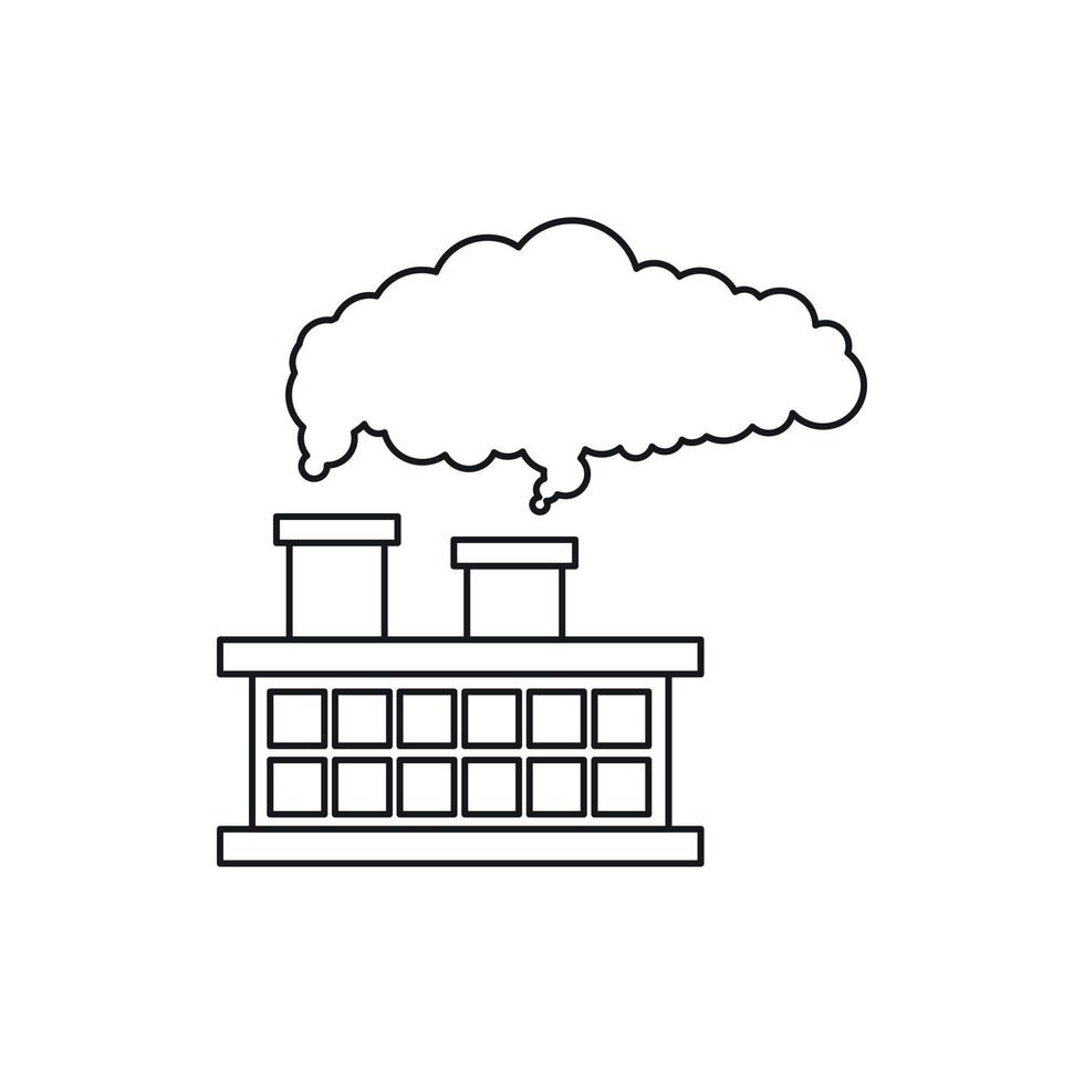 Factory building with smoking pipes icon vector