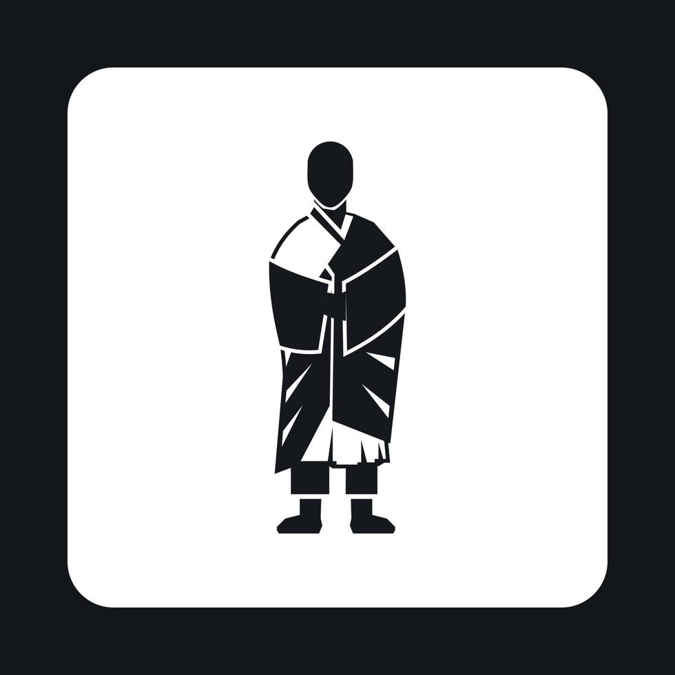 Monk icon, simple style vector