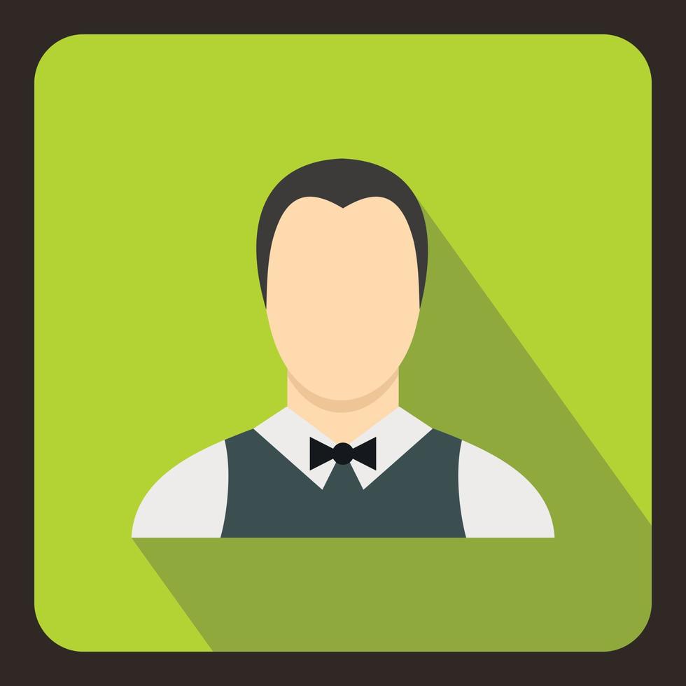 Waiter icon, flat style vector