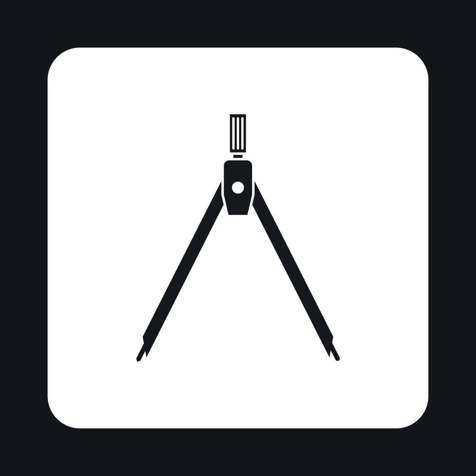 Drawing compass icon, simple style vector