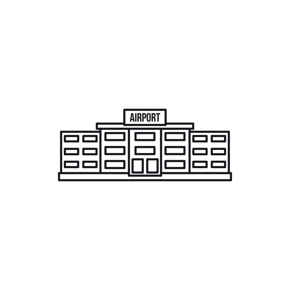 Airport building icon, outline style vector