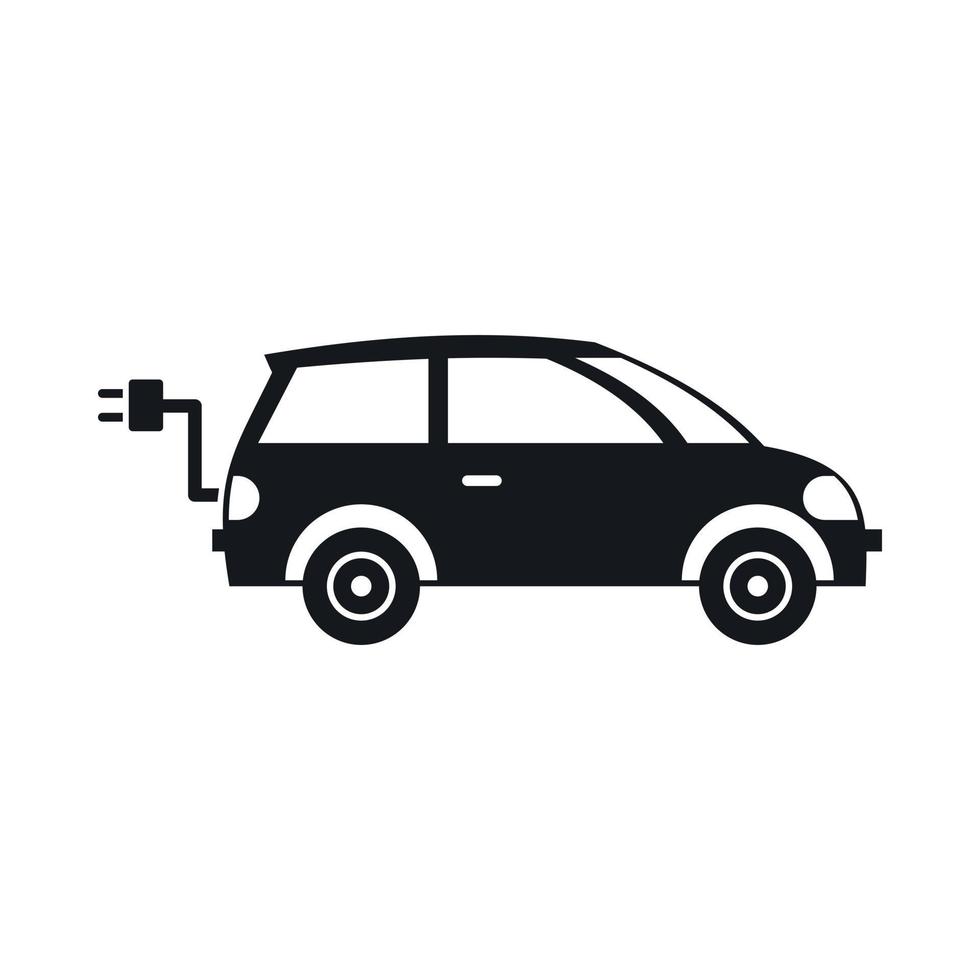 Electric car icon, simple style vector