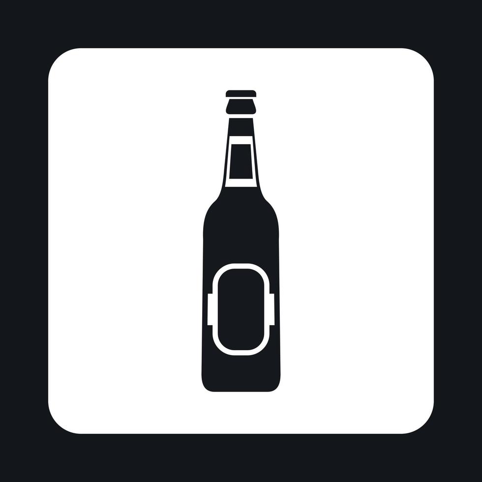 Bottle of beer icon, simple style vector