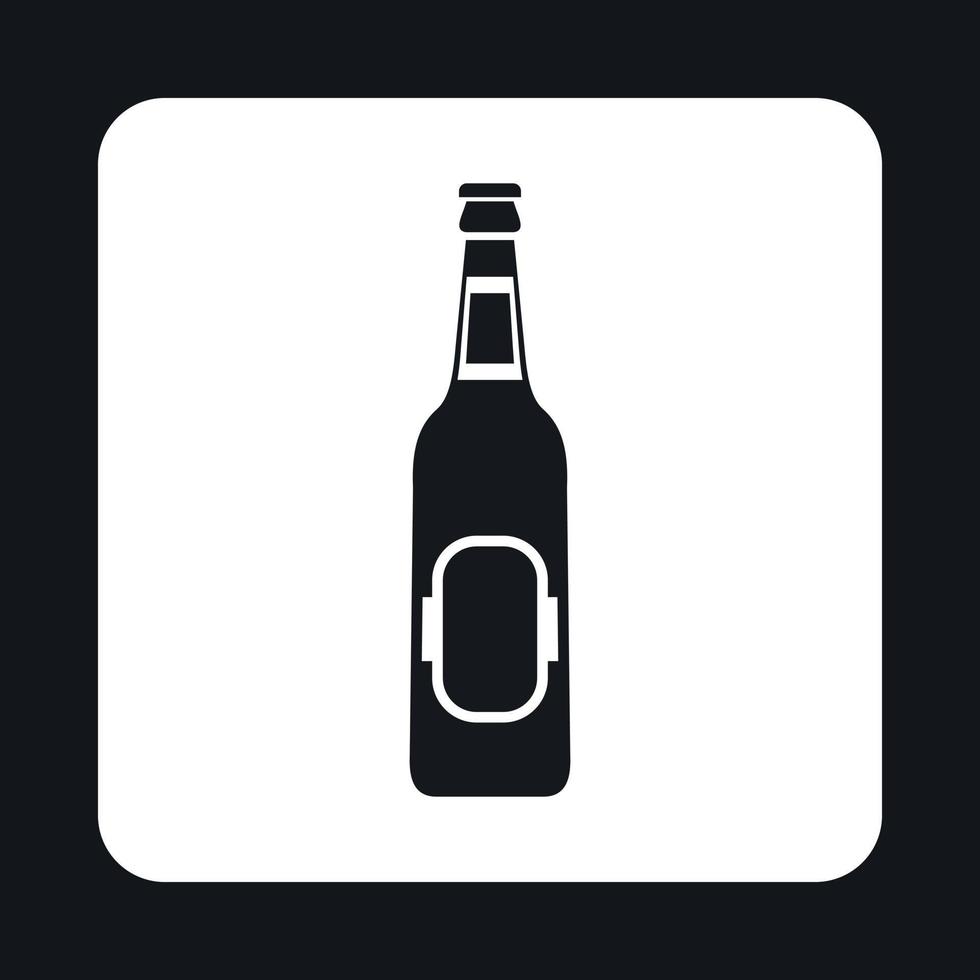 icono de botella de cerveza, estilo simple vector