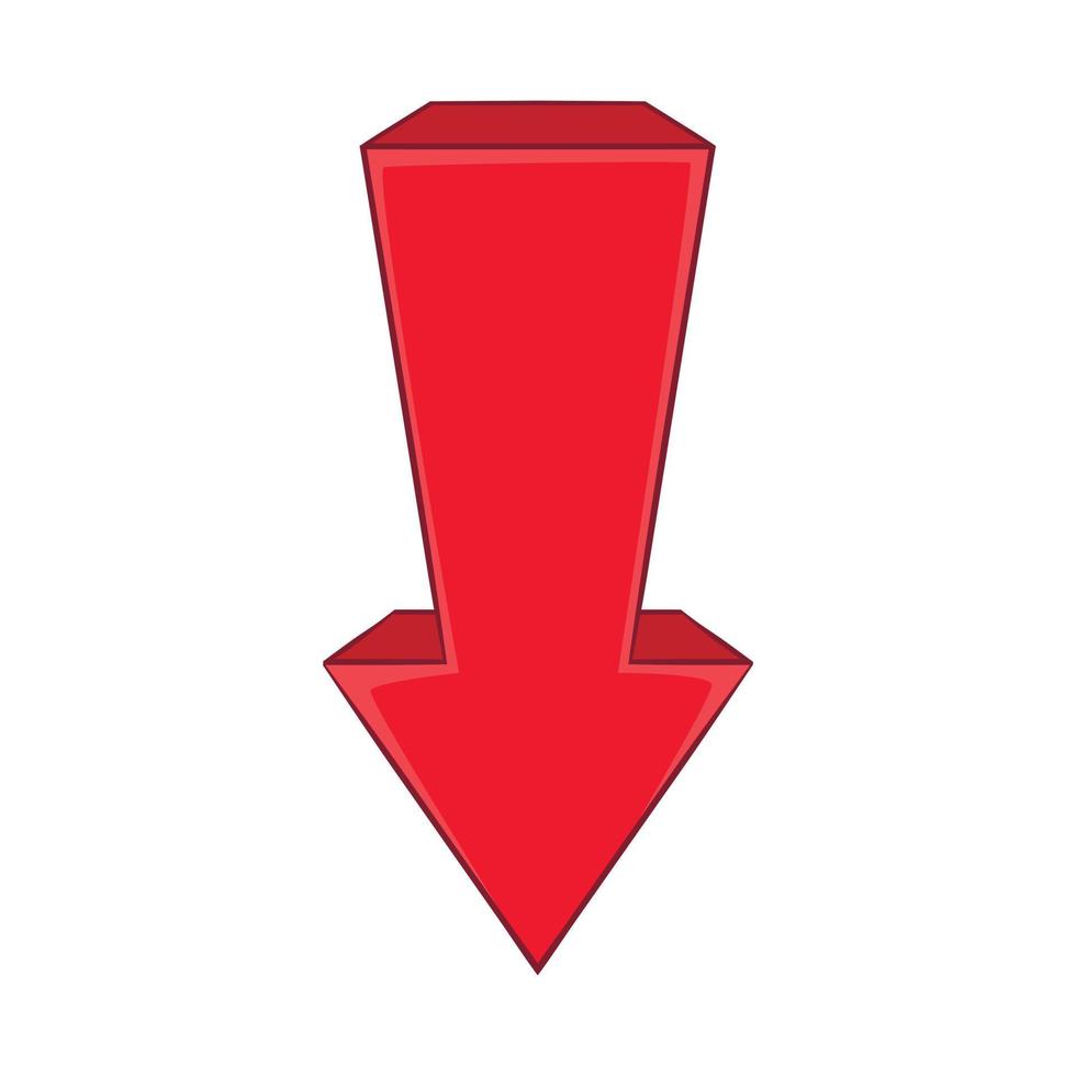 Red arrow icon in cartoon style vector