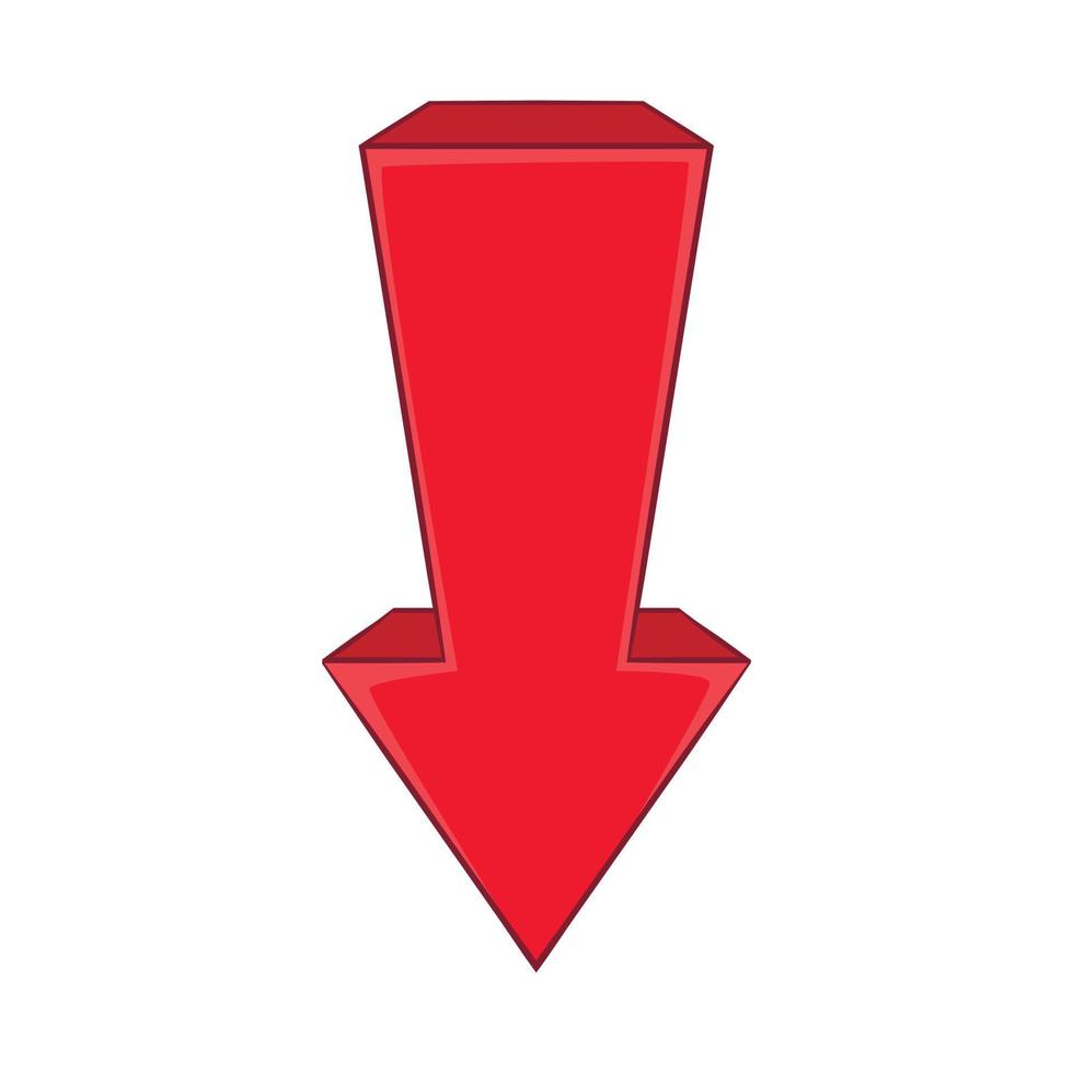Red arrow icon in cartoon style vector