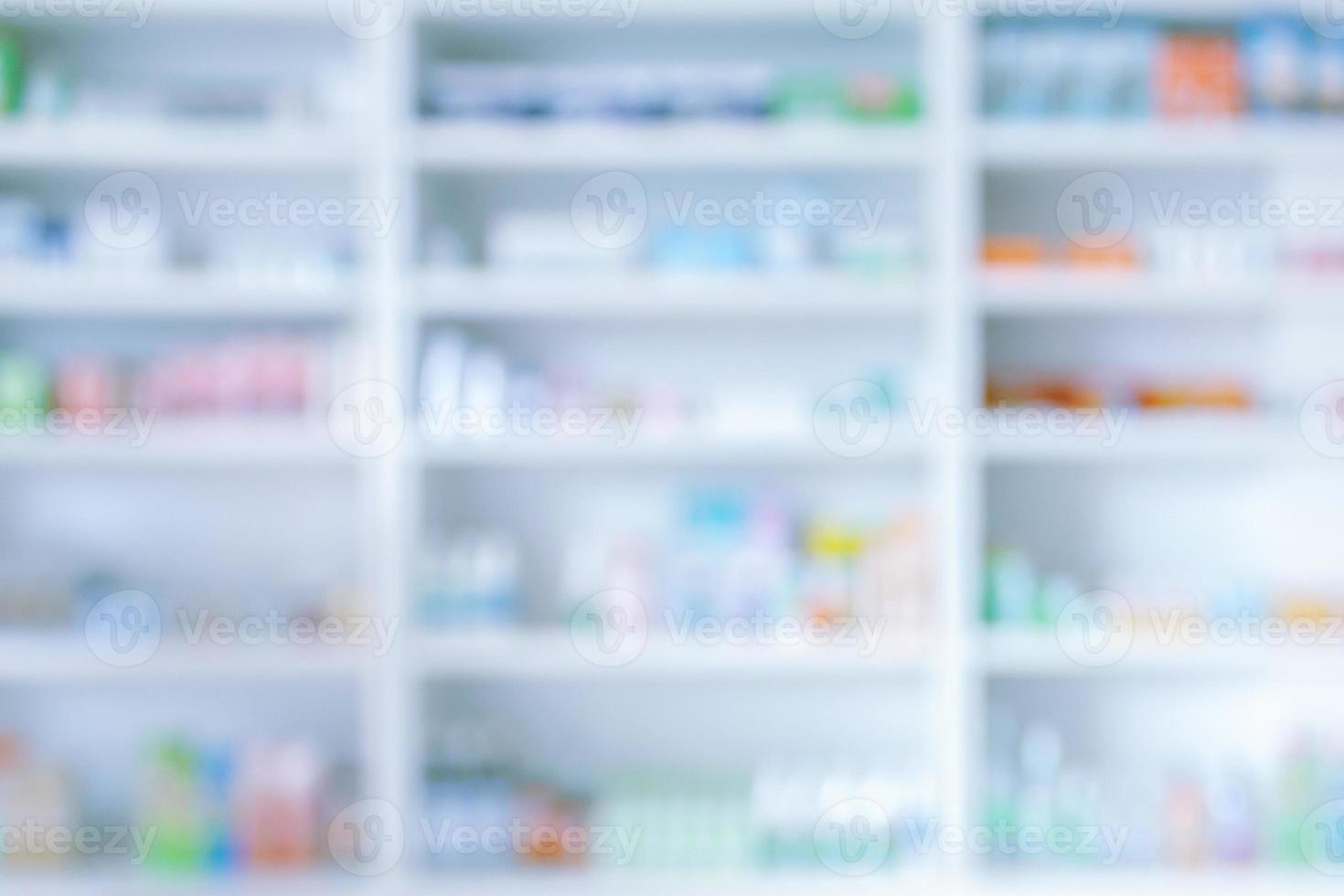 farmacia droguería estantes interior fondo abstracto borroso foto