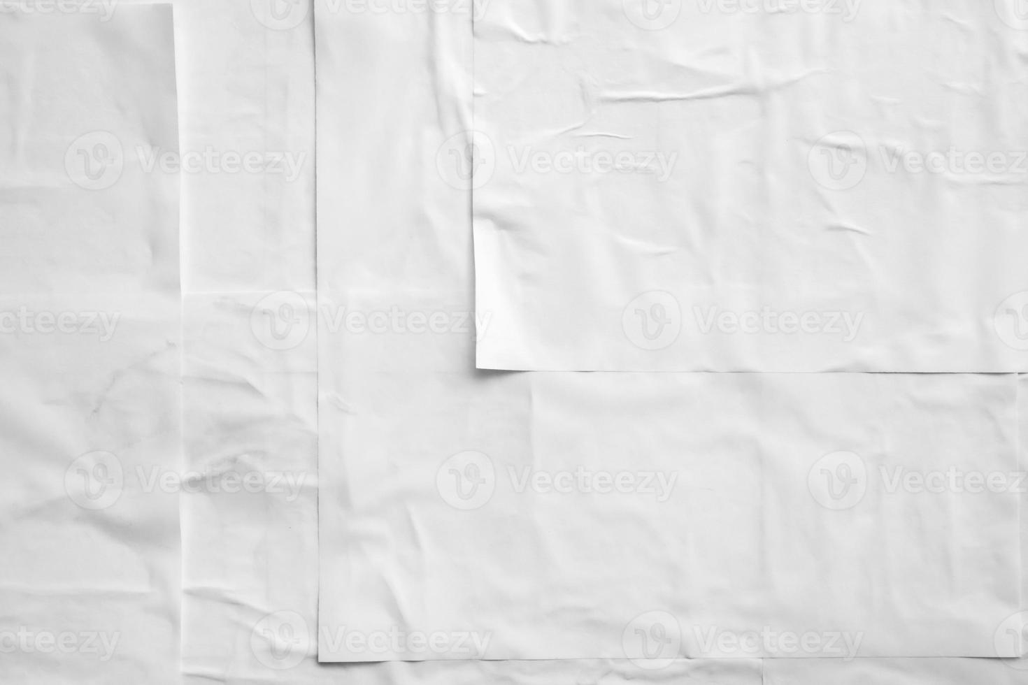 white crumpled and creased paper poster texture background photo