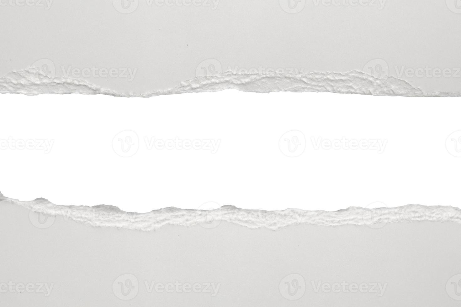 White ripped paper torn edges strips isolated on white background photo