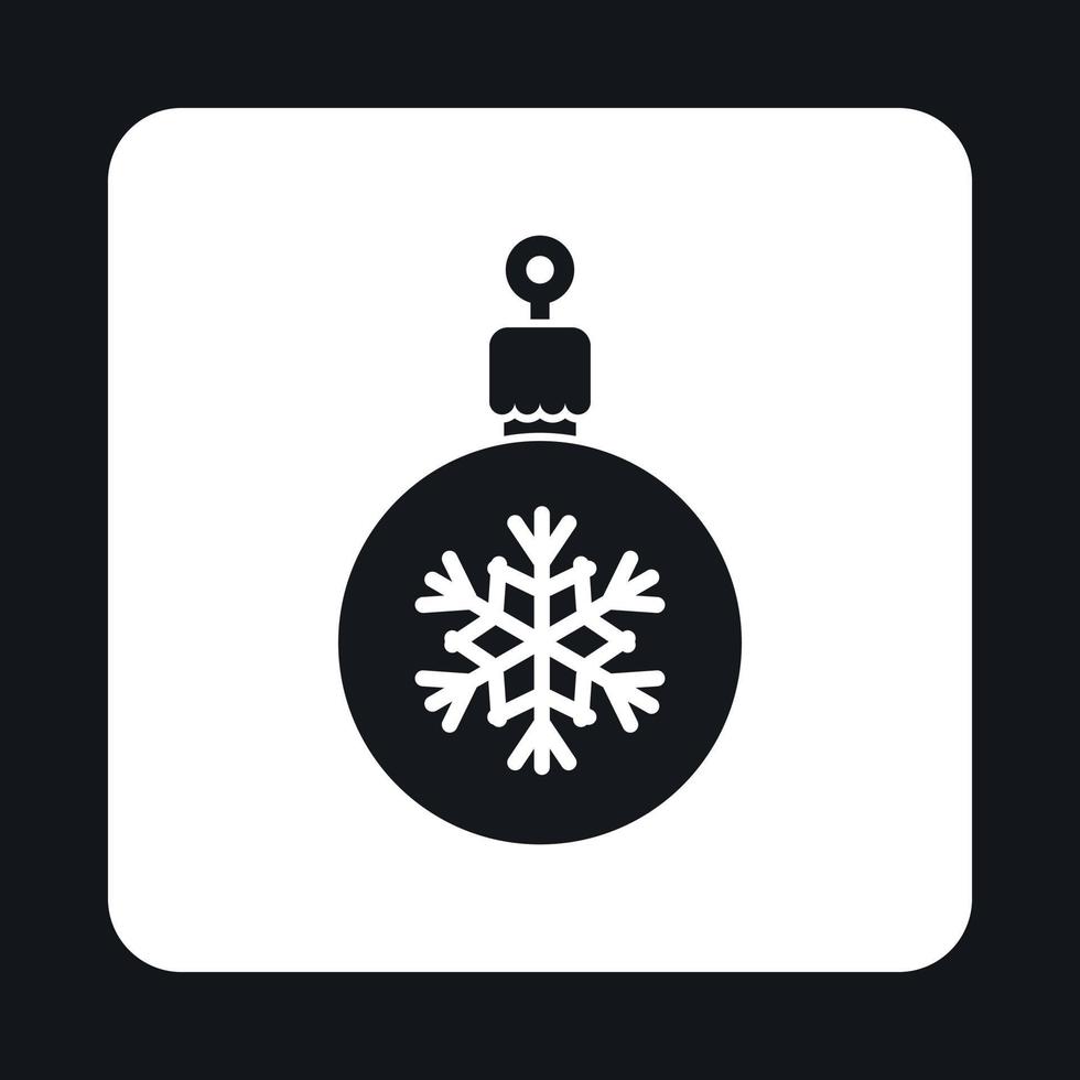 bola para el icono del árbol de navidad, estilo simple vector