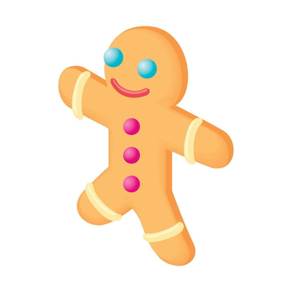 Christmas cookie icon, cartoon style vector