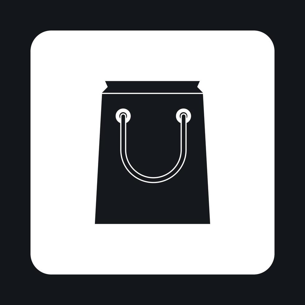 Shopping bag icon, simple style vector