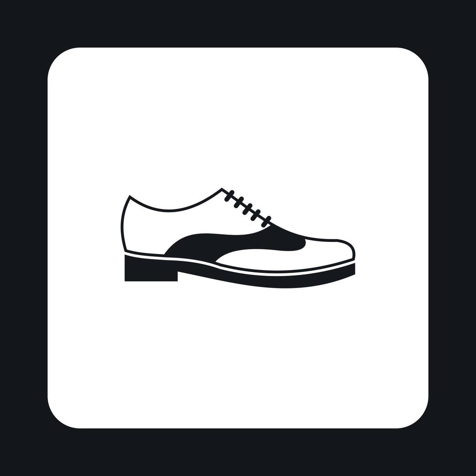 Mens shoe with lace icon, simple style vector