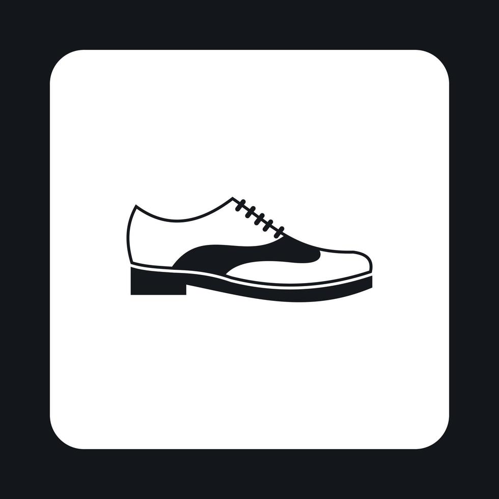 zapato de hombre con icono de encaje, estilo simple vector