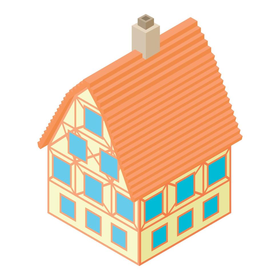 Big house icon, cartoon style vector