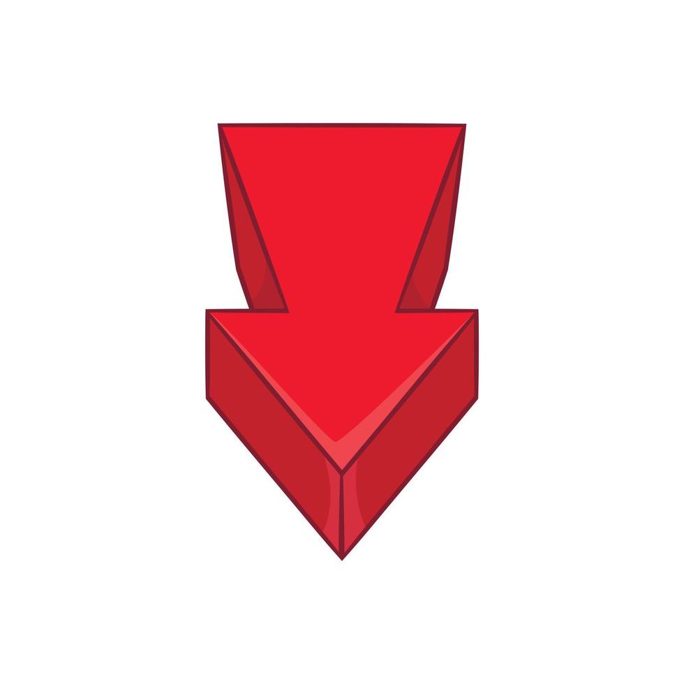 Red arrow icon in cartoon style vector