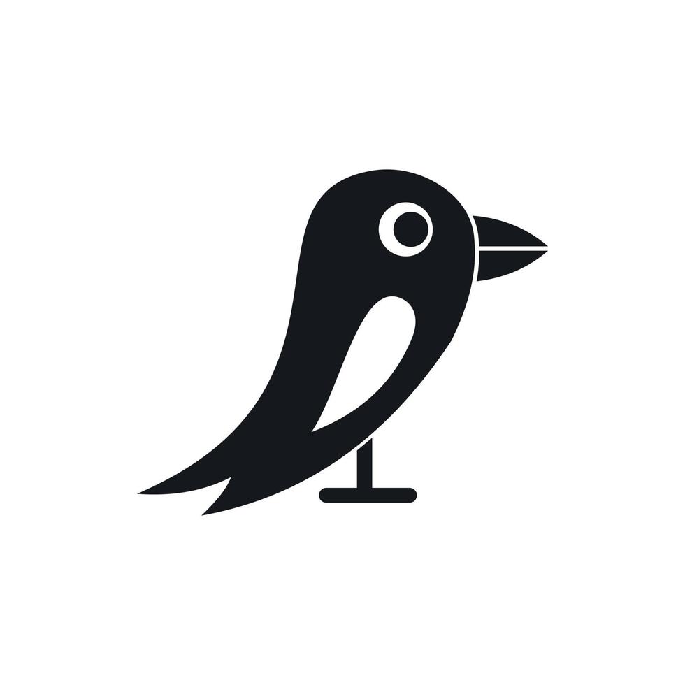 Social network bird icon, simple style vector