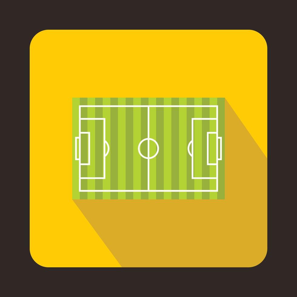 icono de campo de fútbol, estilo plano vector