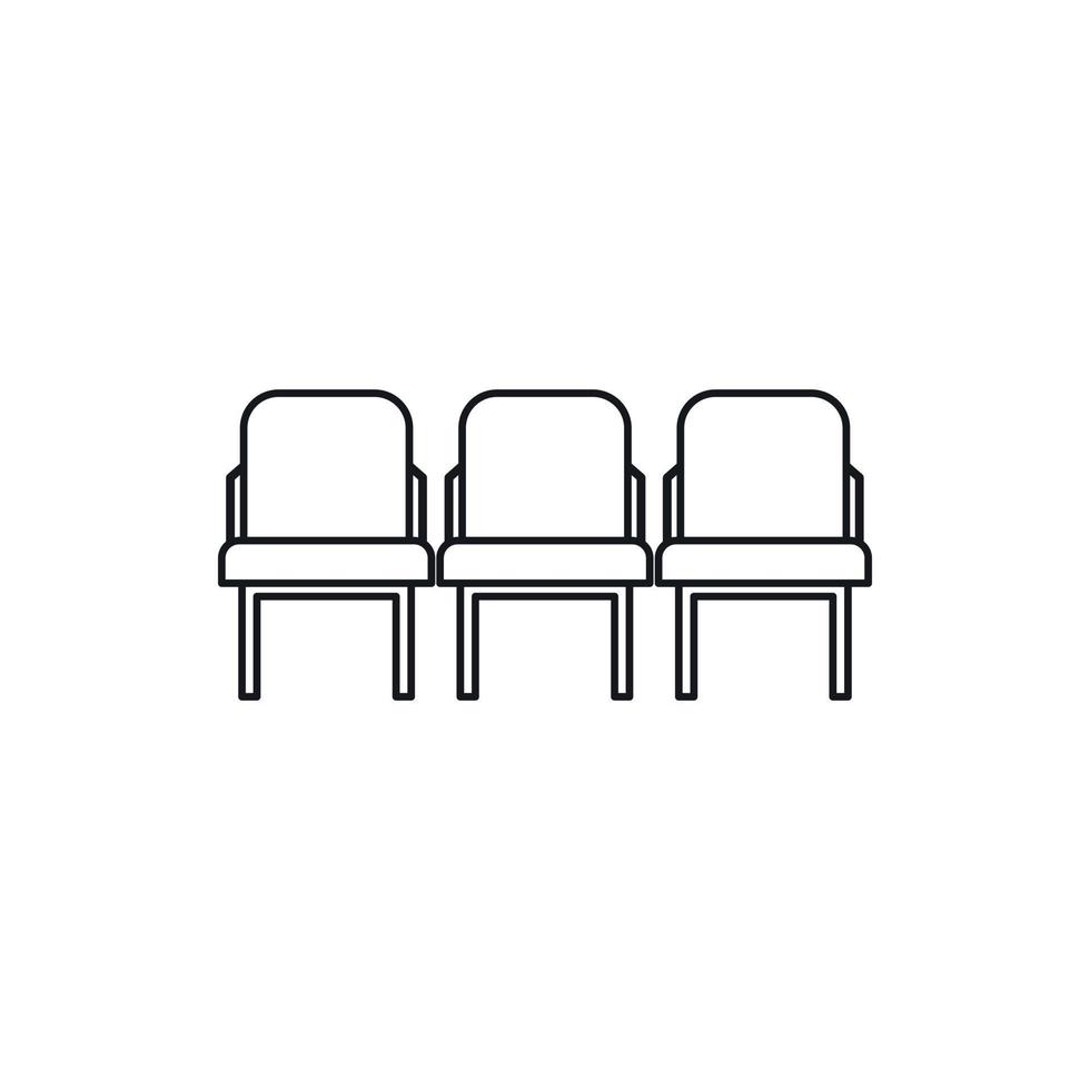 Row seats icon, outline style vector
