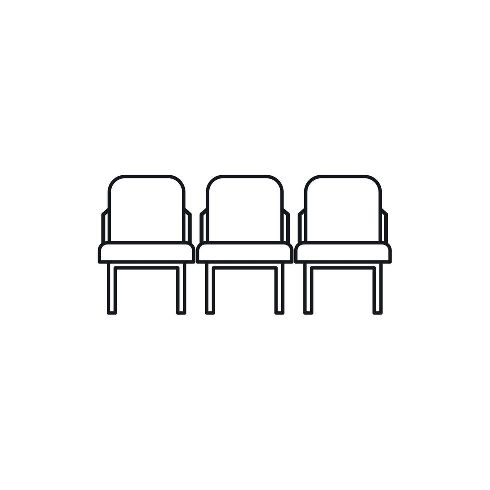 Row seats icon, outline style vector