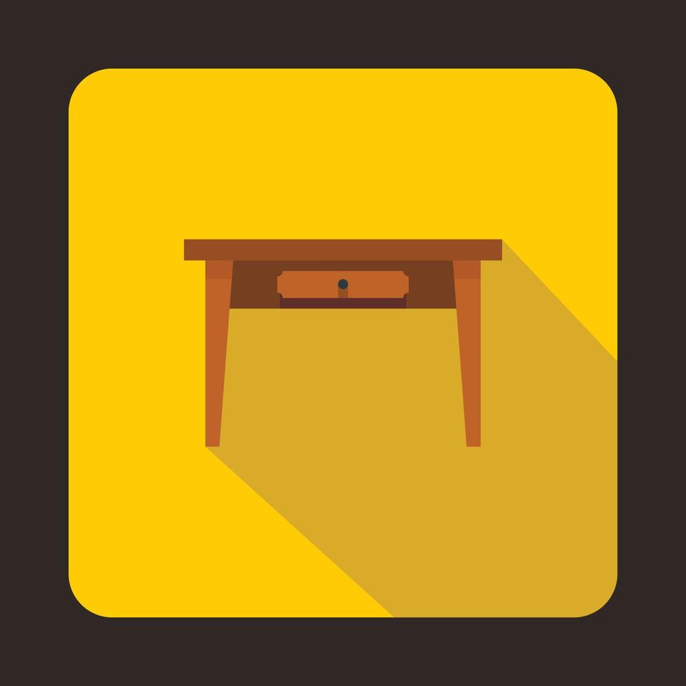icono de mesa de madera, estilo plano vector