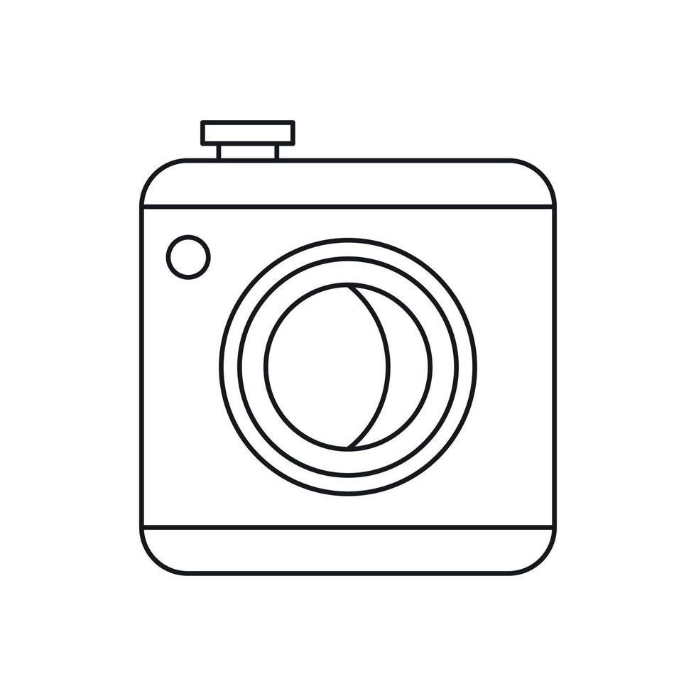 Photo camera icon, outline style vector