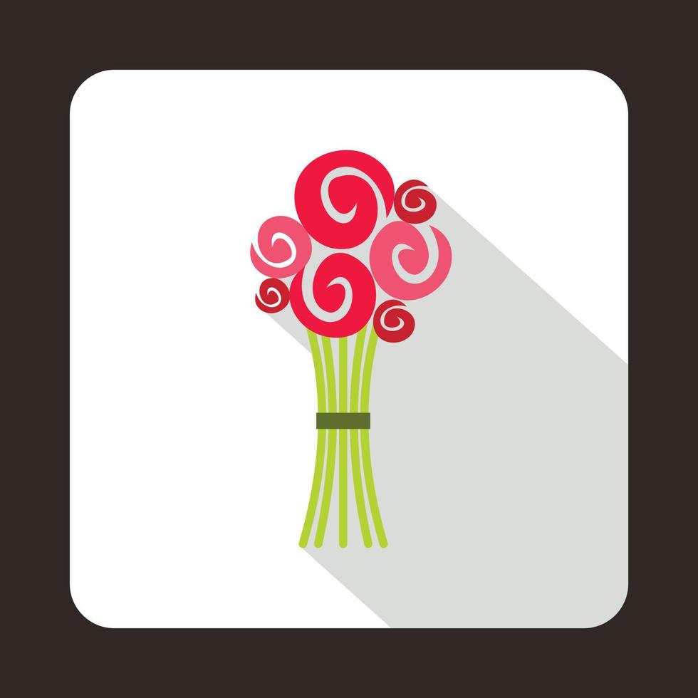 Wedding bouquet icon, flat style vector