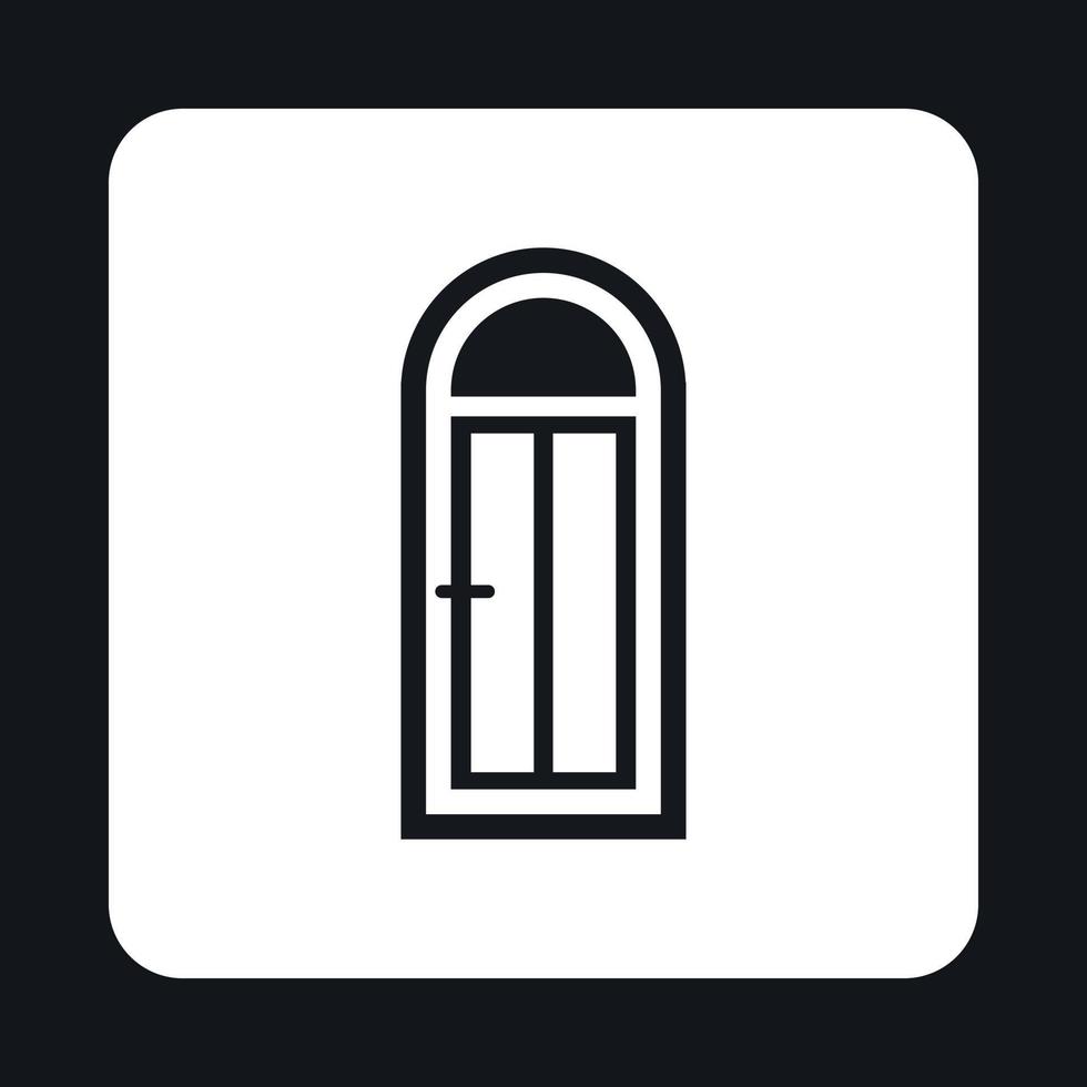 icono de puerta semicircular, estilo simple vector