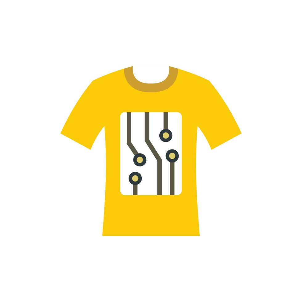 Electronic t-shirt icon, flat style vector