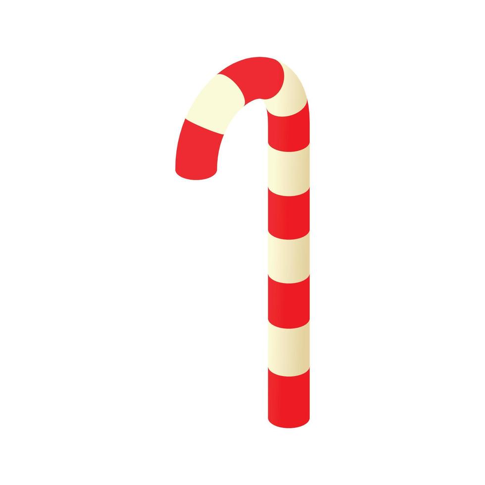Candy cane icon, cartoon style vector