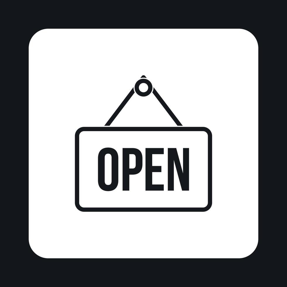 Open sign icon, simple style vector