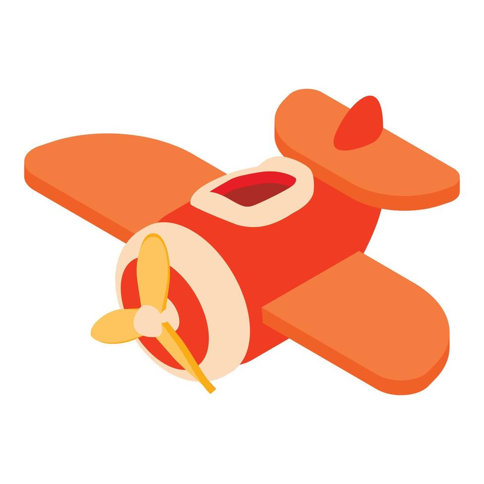 Toy airplane icon, cartoon style vector