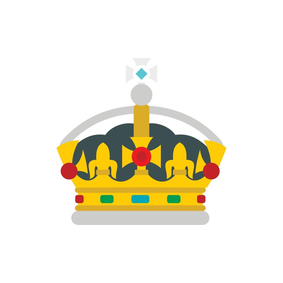 Crown icon, flat style vector