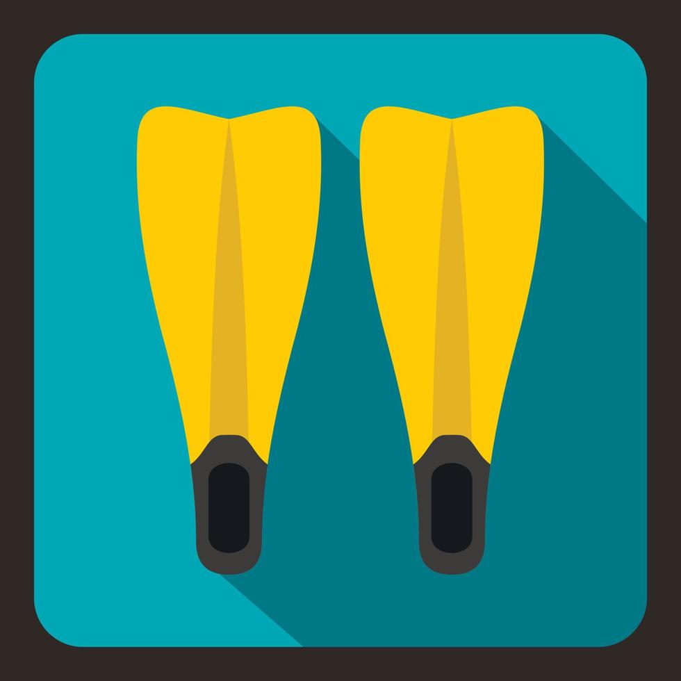 Flippers for diving icon, flat style vector