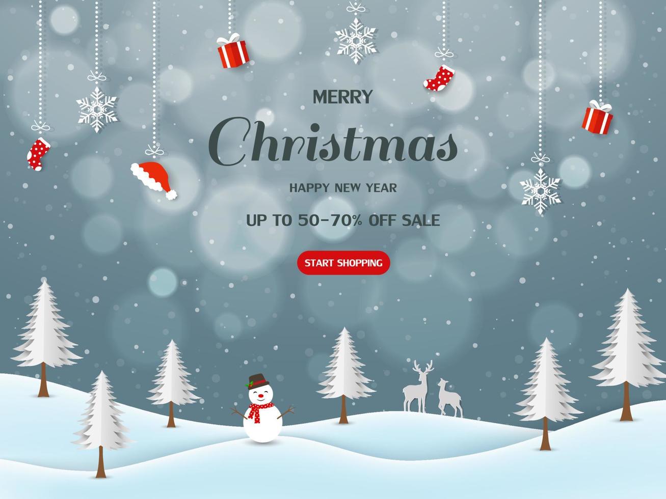 Merry christmas and happy new year sale banner background for discount promotion,poster,flyer,brochure,website or greeting card vector