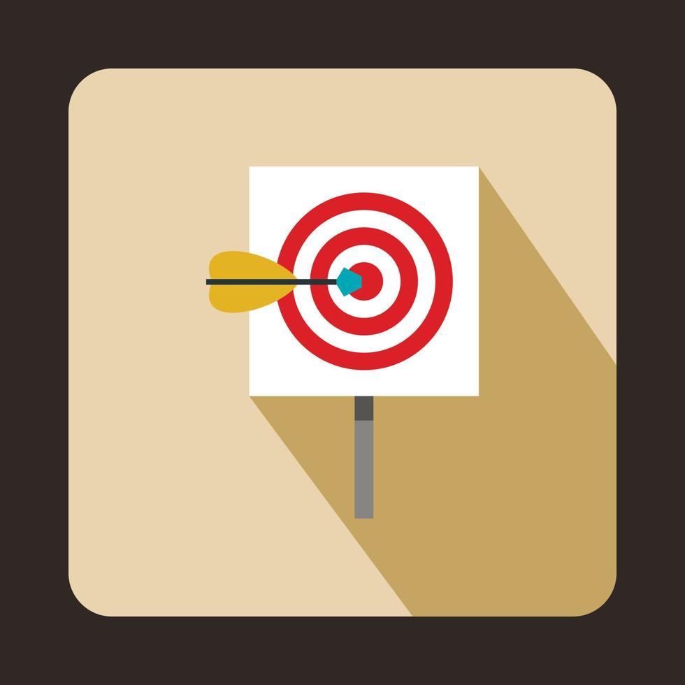 Target with darts icon, flat style vector