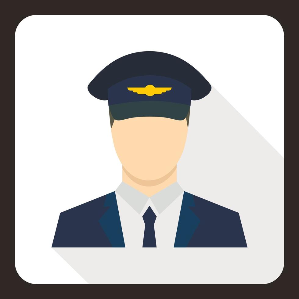 Pilot icon, flat style vector