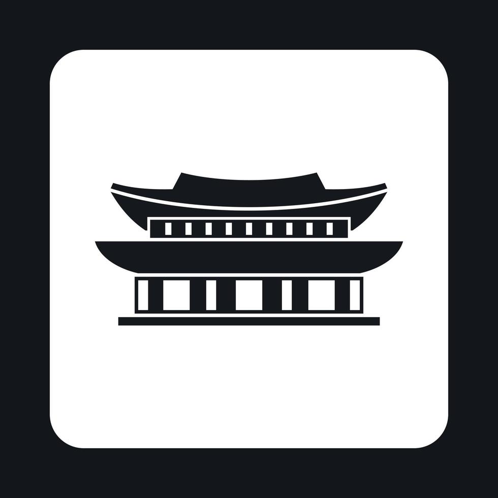 Pagoda in South Korea icon, simple style vector