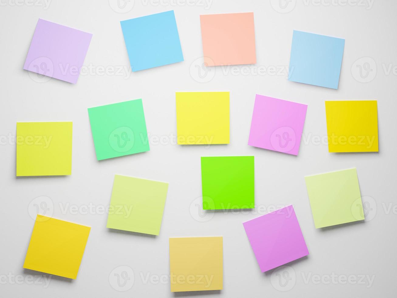 3D rendering for beautiful colorful background, anti-forgotten note paper on the wall. with copyspace photo