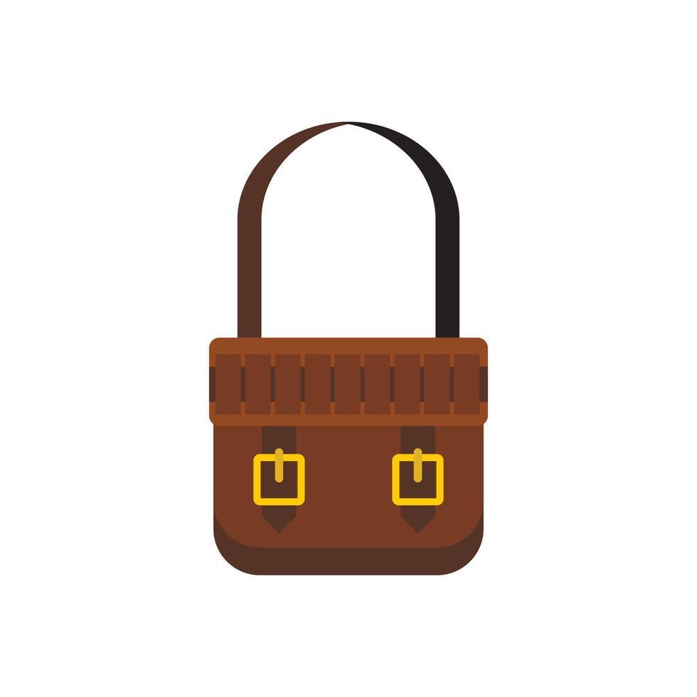 Shoulder bag icon, flat style vector