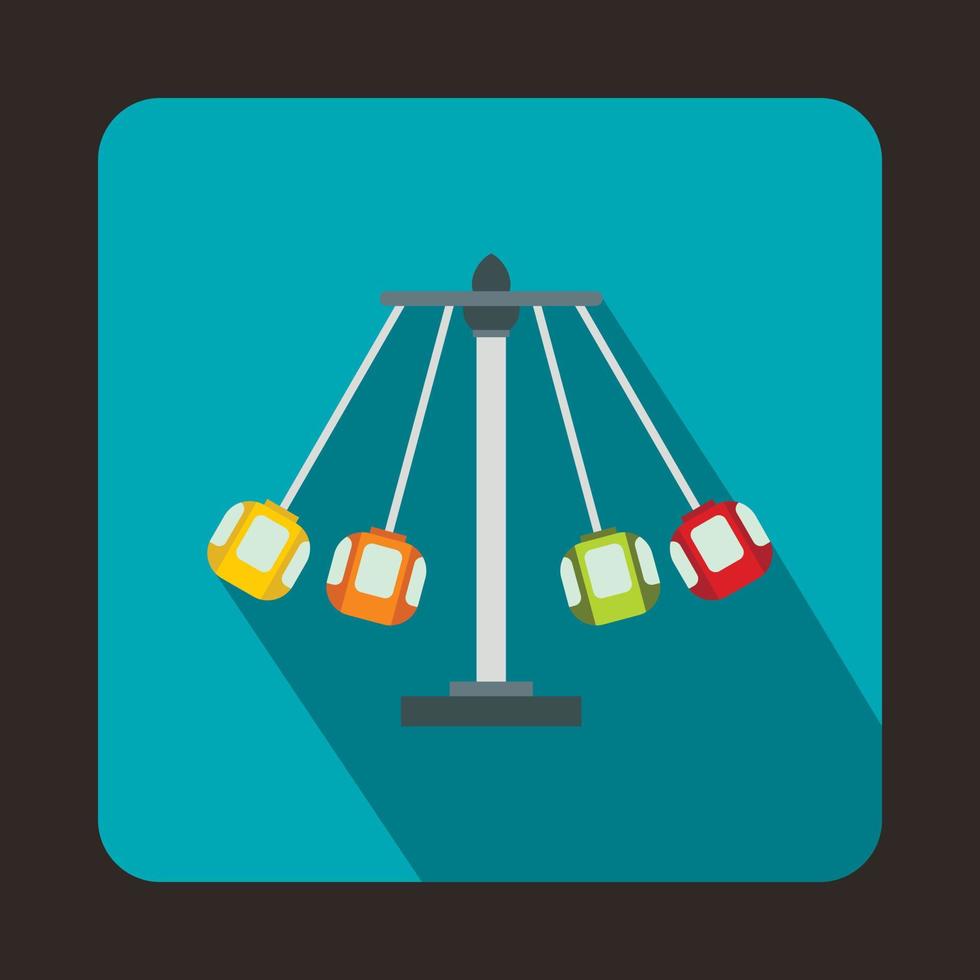 Carnival swing ride icon, flat style vector